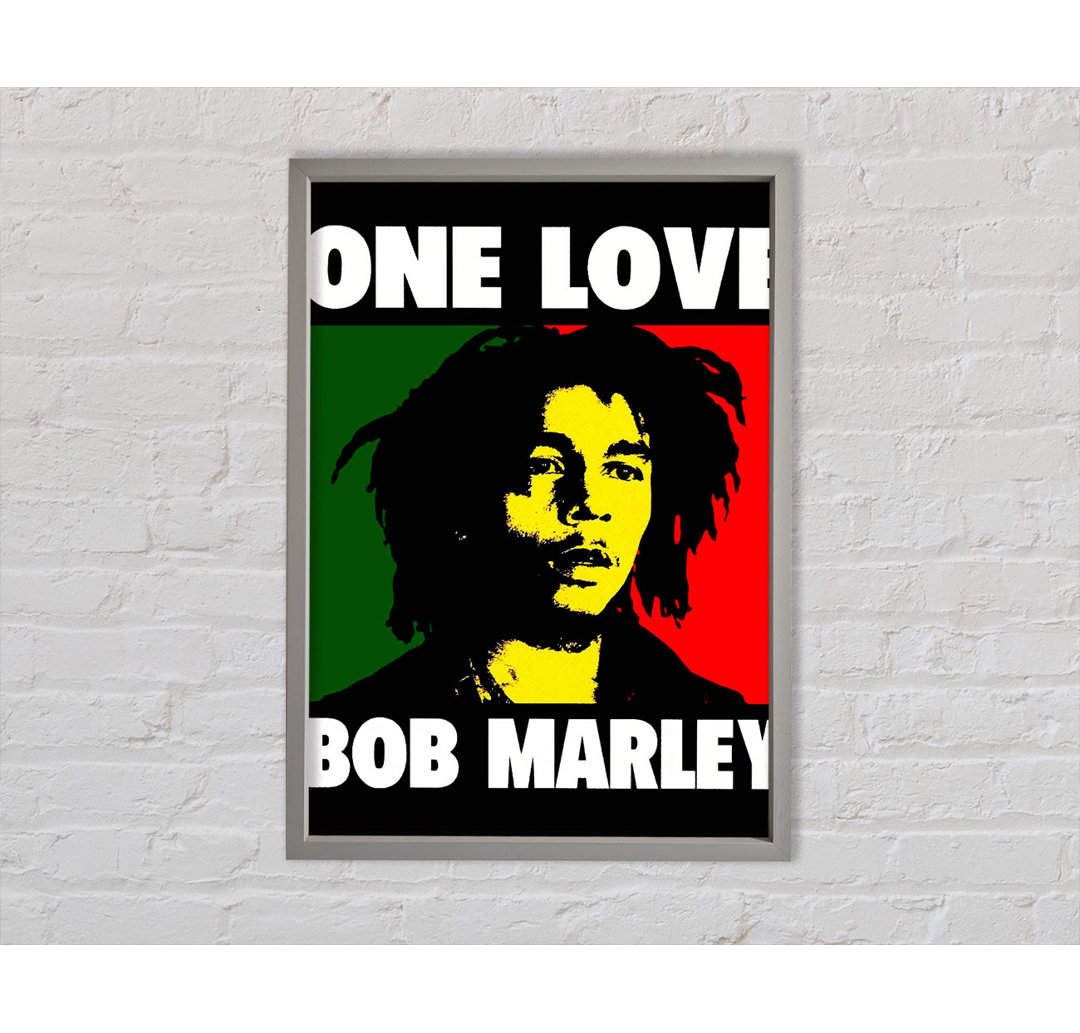 Bob Marley One Love - Einzelner Bilderrahmen Kunstdrucke auf Leinwand