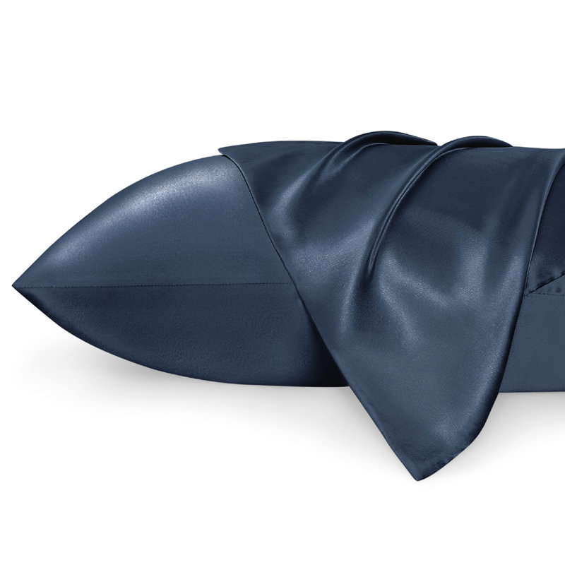 Ensemble de 2 taies d'oreiller en satin, 300 fils au pouce, GentleSoft ™, Taie d'oreiller standard, Blue Granite