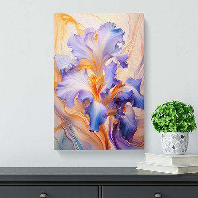 Iris Flower Futurism No.2 - Wrapped Canvas