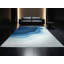 Tapis gris moelleux et moelleux à motif d'arc contemporain - Reliure bleu ciel-1809595005