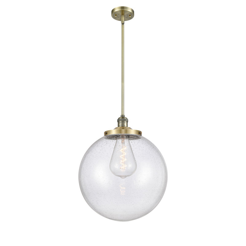 Plafonnier suspendu 1 lumière 16 po Franklin Restoration - Frederick - ampoule DEL - finition laiton brossé, Grainé