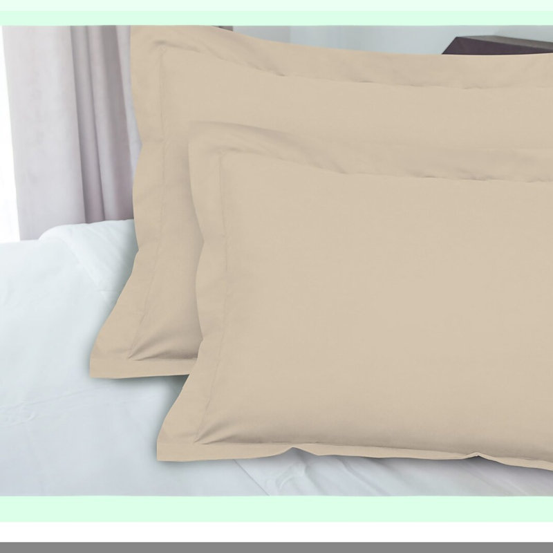SuperSoft Brushed Microfiber Euro Pillow Shams - 2 Pack 26x26 Inch - Wrinkle & Fade Resistant - Cozy Envelope Closure Oxford Pillowcase - Sand