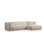 Canapé d'angle luxueux, tissu beige, 118 x 59 x 28,3 pouces | Structure en bois de hêtre et en bois aggloméré, 100% polyester, 28 couches de mousse pour plus de confort | Coussins fixes, nettoyables à sec, parfaits pour les salons et les espaces familiaux