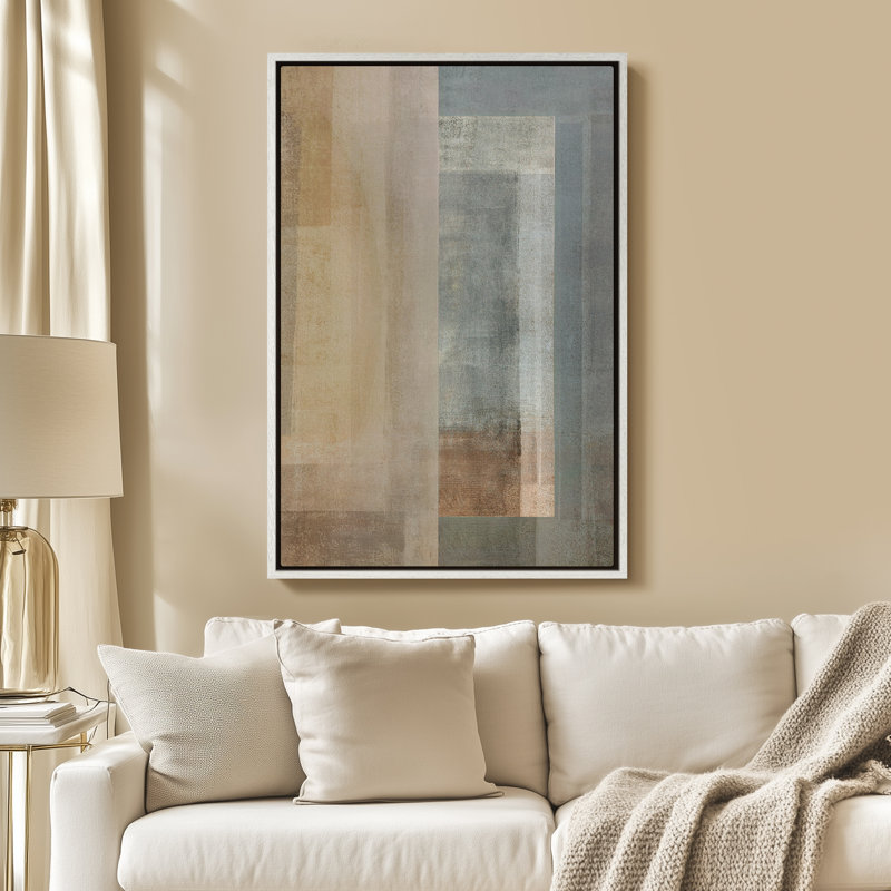 Art mural encadré sur toile - Reproduction d'art géométrique abstraite pour chambre à coucher - 24 po x 36 po, Blanc