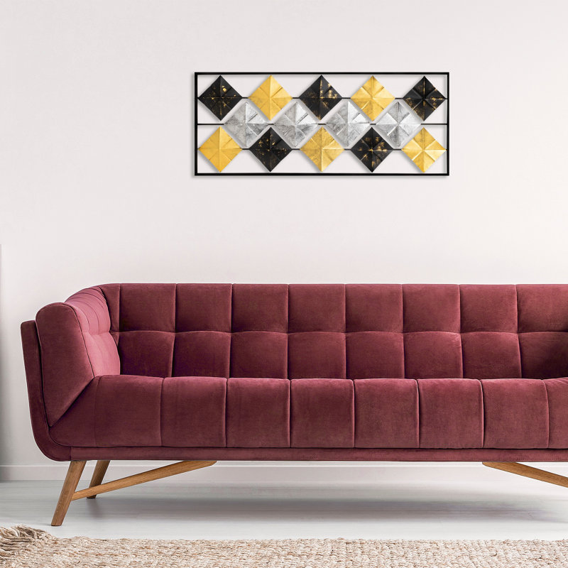 Stylish Decorative Metal Wall Accessory, Hand-Painted, 14.9 x 37.4 inches | 100% Metal Construction, Thickness: 0.06 inches | Unique Color Variations, Easy Wall Mounting for Home Decor & Modern Aesthetics
