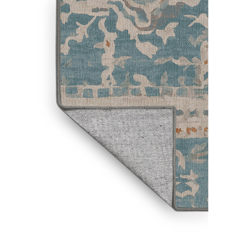 Tapis gris lavable à la machine, Carré 6 pi