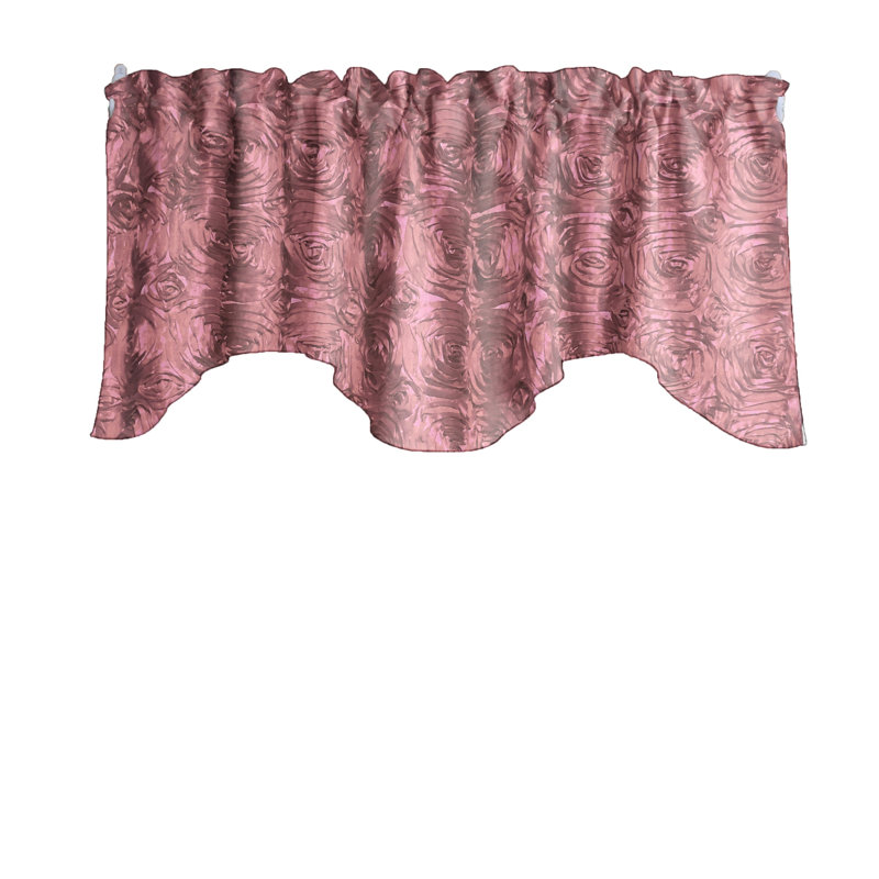 Cantonnière florale festonnée l 58 po, Vieux rose