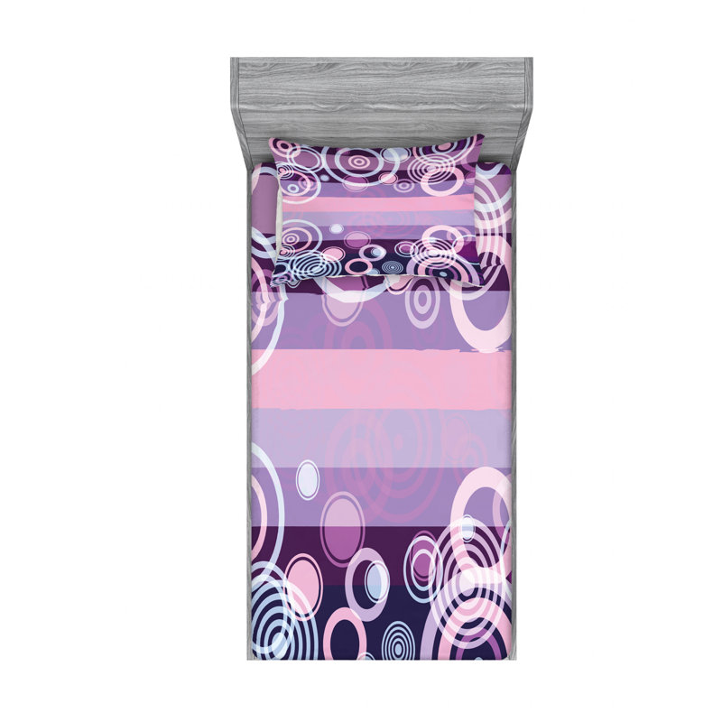 Ensemble de literie à bordures en gras, Ensemble de draps pour lit simple avec drap-housse