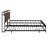 Black Metal Platform Bed Frame Containing Trundle, Ports, And Slat Support. Full Size. Robust No Box Spring Needed For Bedroom Space Decoration Design Home-2121247984-2121247991