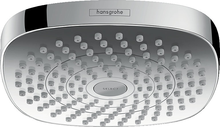 hansgrohe Croma Select E Showerhead 180 2-Jet, Chrome, 2.5 GPM