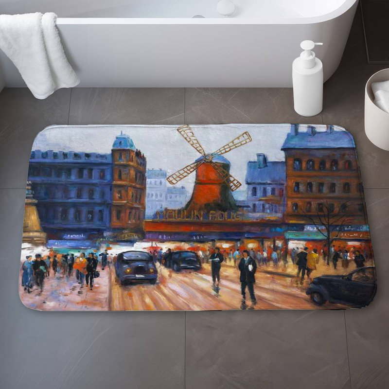 Shipshewana Microfiber Non-Slip Bath Mat, 34" W x 21" L