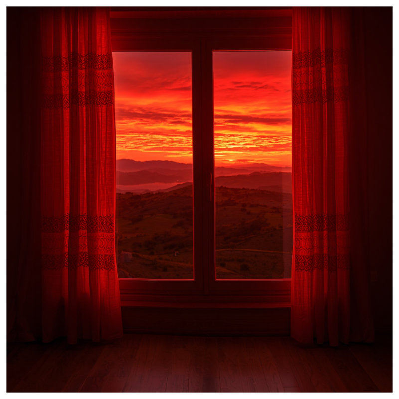 Rideaux de douche Red Sunset, L 70 po x H 72 po