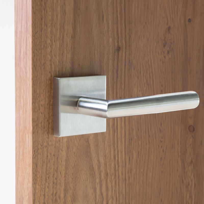 Fausse poignée de porte simple, Gauche, Acier inoxydable satiné