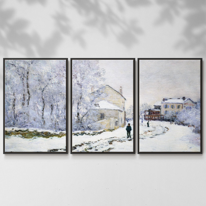 Neige à Argenteuil, 1875, 3 pièces, Noir, H 36 po x l 75 po x P 2 po
