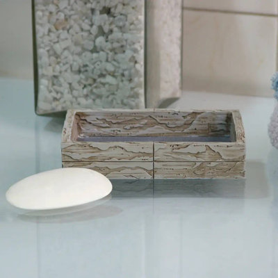 Porte-savon Oneita | Accessoire de salle de bain en ciment à finition pierre antique