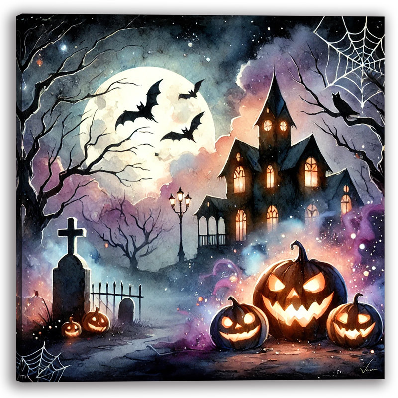 Toile de nuit d'Halloween Haunted Mansion, H 30 po x l 30 po x P 1,5 po