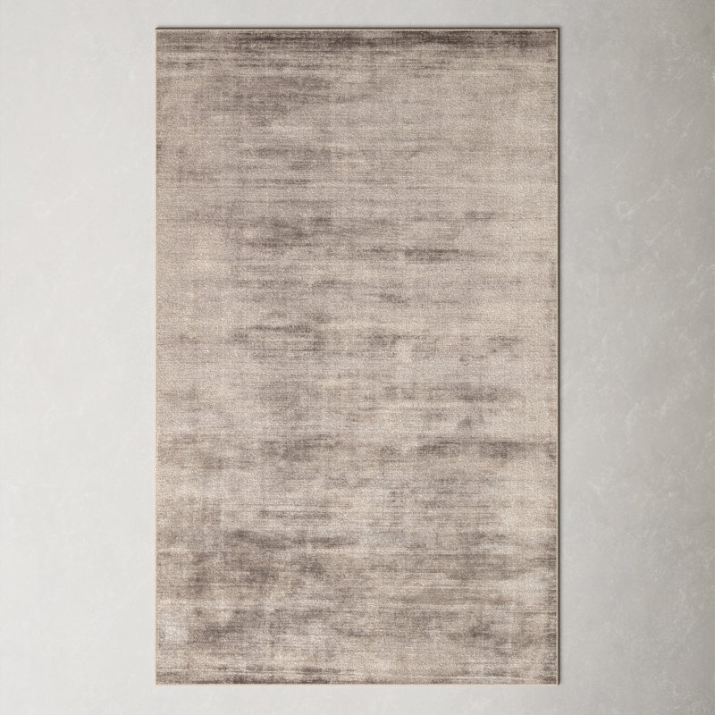 Tapis gris foncé tissé à la main, Rectangle de 5 pi x 8 pi