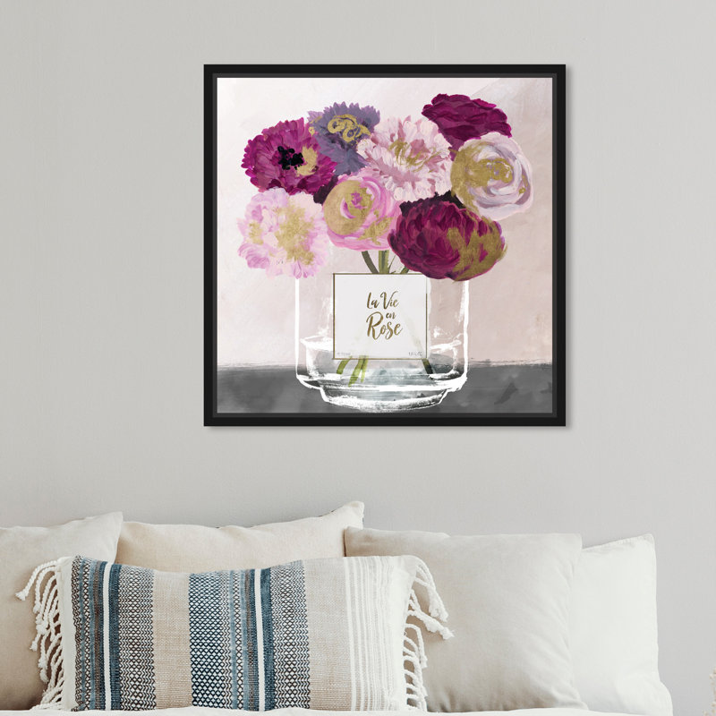 «La Vie En Rose», reproduction, H 12 po x l 12 po x P 1,5 po, Noir