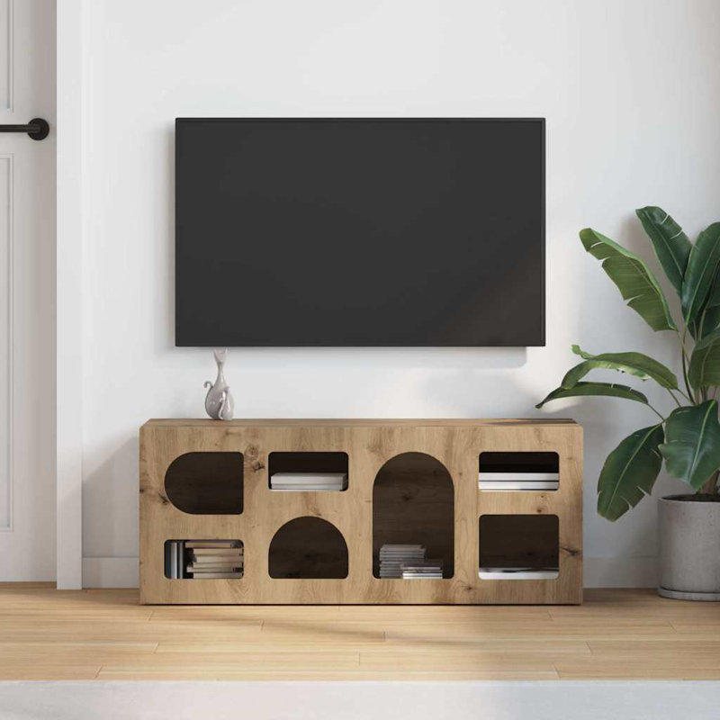 Unfinished TV Stand, Artisan Oak, 40cm H x 100cm L x 35cm W