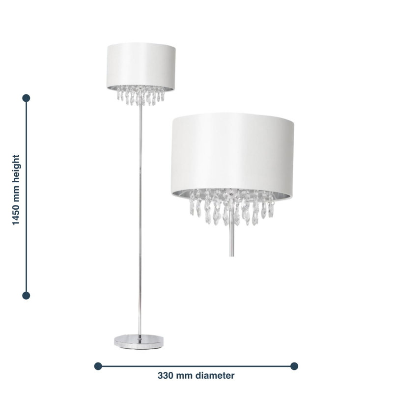 Lambdin 145cm Traditional Floor Lamp Set, Off White