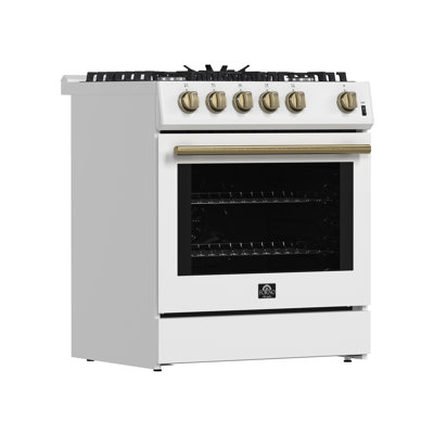 Cuisinière au gaz 30 po Leonardo, 5 brûleurs, 39 500 BTU, four à convection 5 pi³