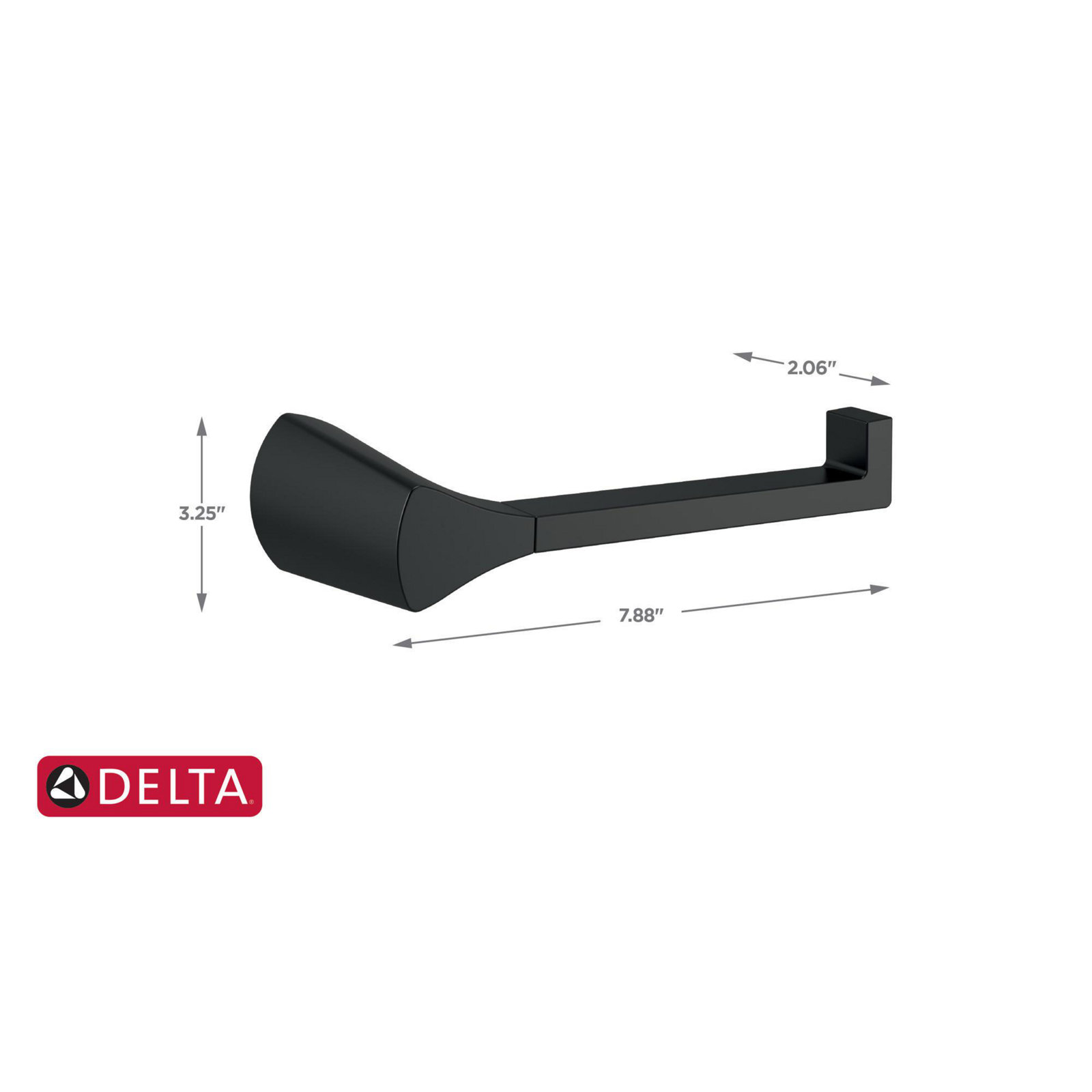 Zura Wall Mount Toilet Paper Holder, Matte Black