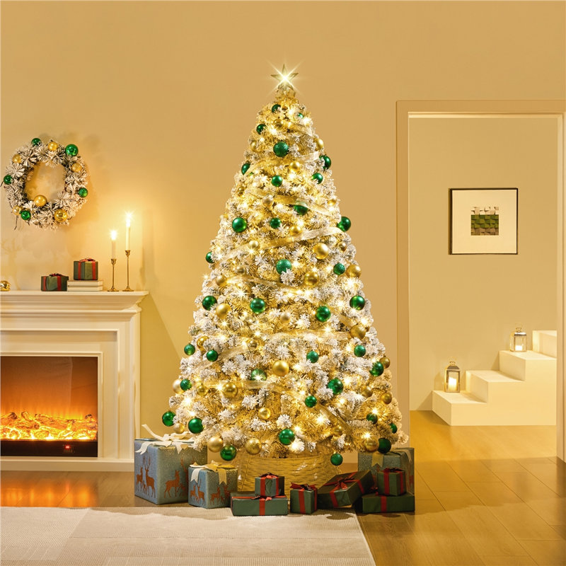 Annaliesa Lighted Artificial Fir Christmas Tree, 6.98' H