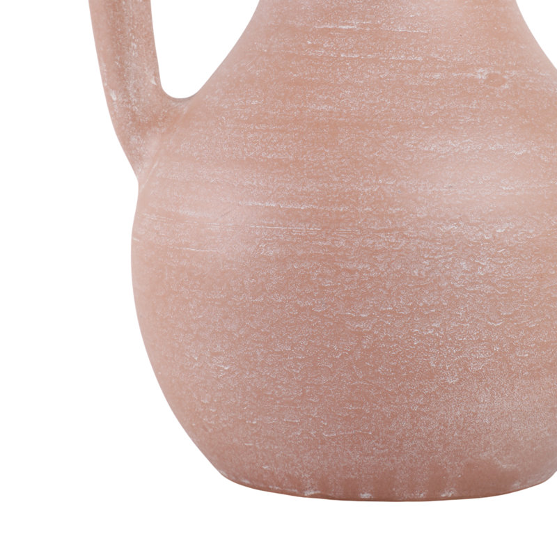 Vase décoratif en terre cuite avec poignée rustique Kenith, Marron clair