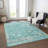 Machine Washable Indoor/Outdoor Xhevrie Teal Rug-315968370