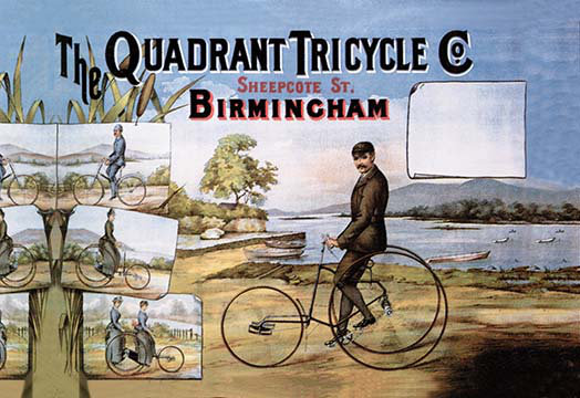 « the quadrant tricycle company », affiche rétro