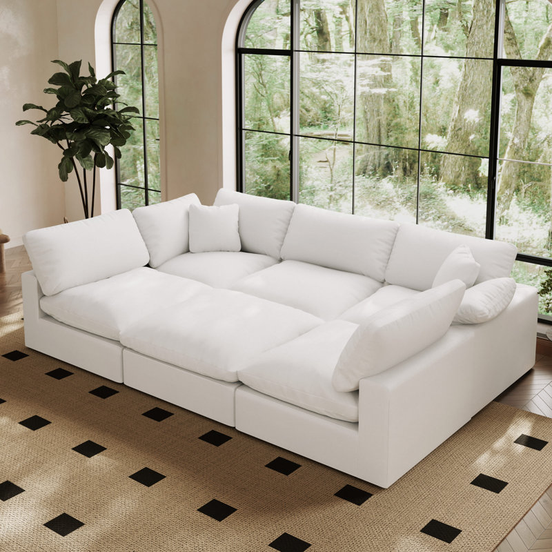 Canapé modulaire surdimensionné Cloud, Polyester blanc