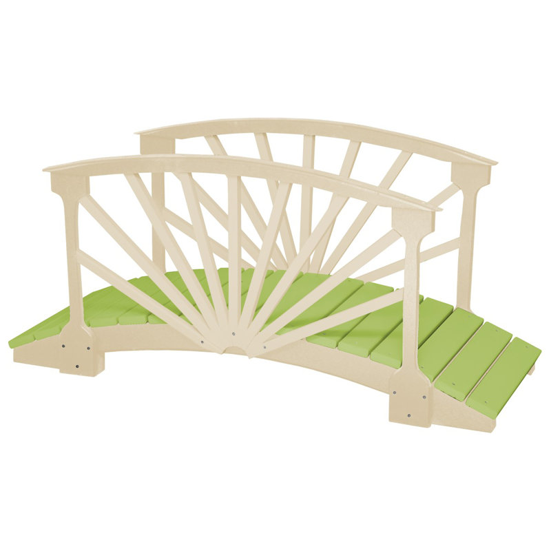 Pont de jardin Poly Lumber Sunburst - ivoire, Citron vert / ivoire