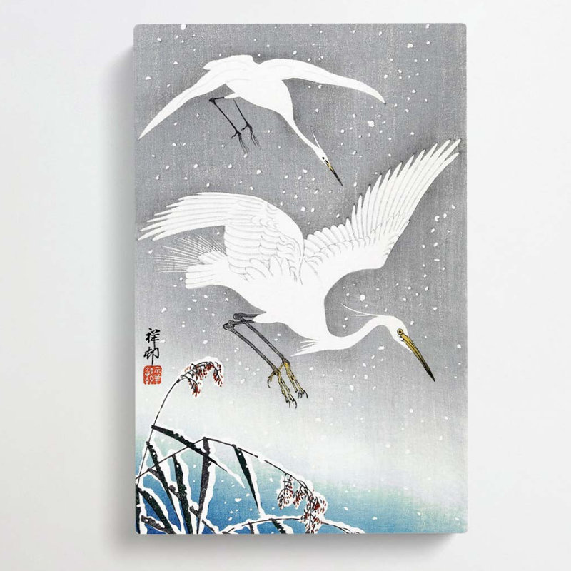 Descending Egrets by Louis Renard - Wrapped Canvas, 50cm H x 35cm W x 3cm D