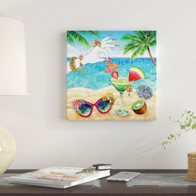 " Pink Umbrella, Tropical " by Sunny Gu
