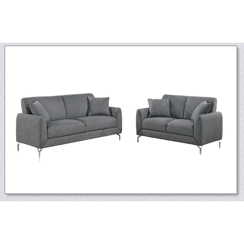 Ensemble de causeuse 2 pièces Elegant, Gris foncé