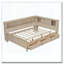 Lit de jour double en bois avec tablettes de rangement et 3 tiroirs-524922934