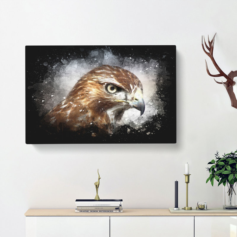 Hawk - Wrapped Canvas Painting, 35cm H x 50cm W x 3cm D