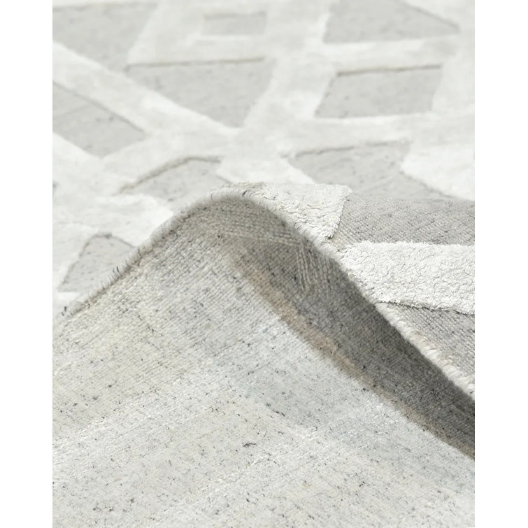 Rae Geometric Hand-Loomed Smoke Area Rug