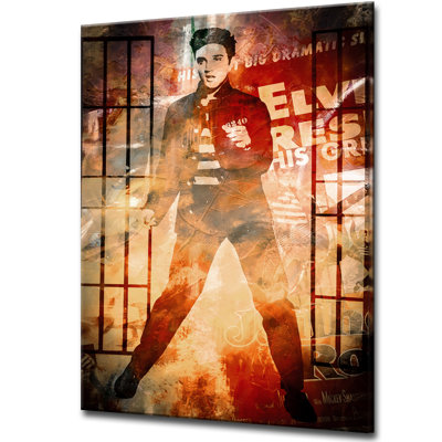 Iconic Elvis Jailhouse Rock - impression d'art graphique sur verre
