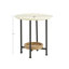 Table de bout, plateau blanc, tablette naturelle