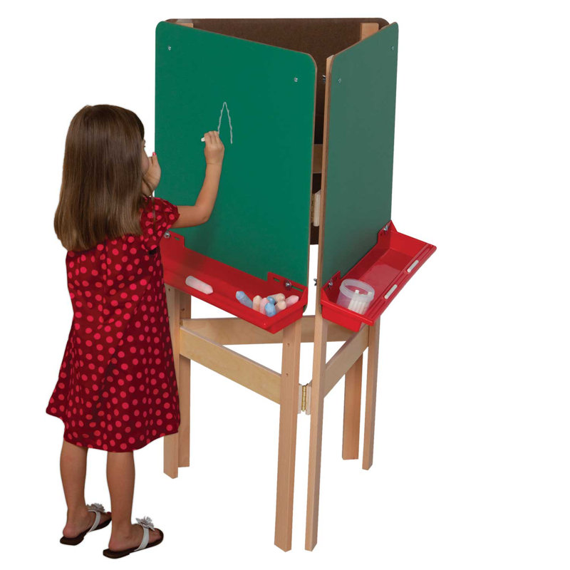 24" Green and Red Plywood Adjustable Chalkboard Easel