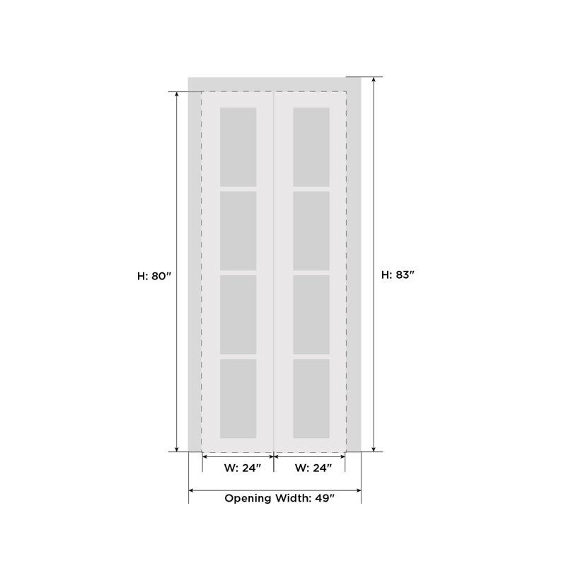Portes coulissantes pliantes pour garde-robe - ESSENTIEL 8001 - Ensemble de quincaillerie robuste pour moulures à moulures - Portes de garde-robe en bois massif