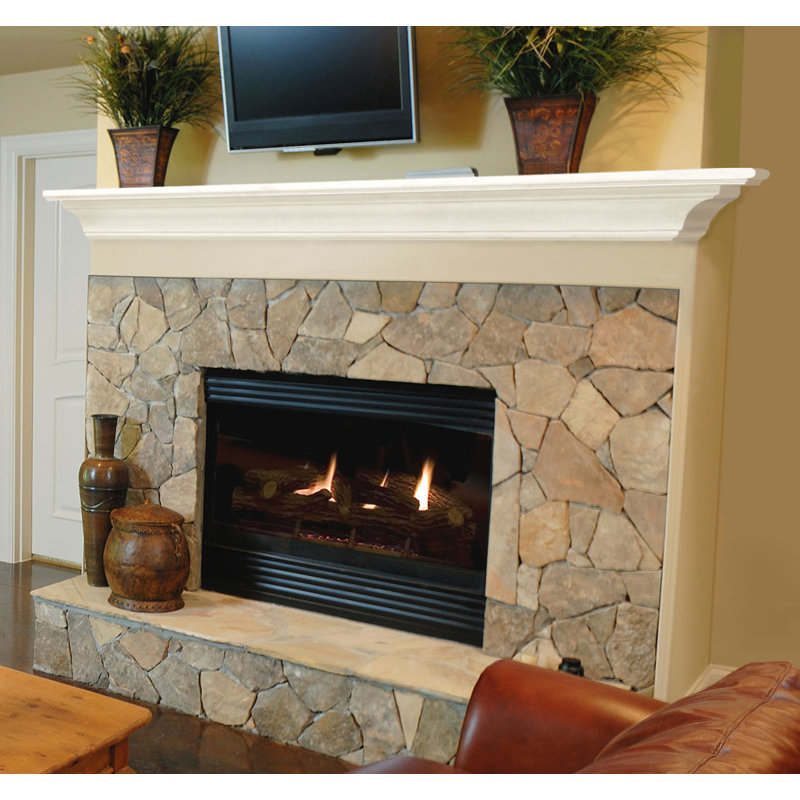 The Crestwood Fireplace Mantel Shelf, White, 72"