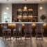 Elveria Classic Upholstered Bar Stools With Wooden Frame And Nailhead Trim