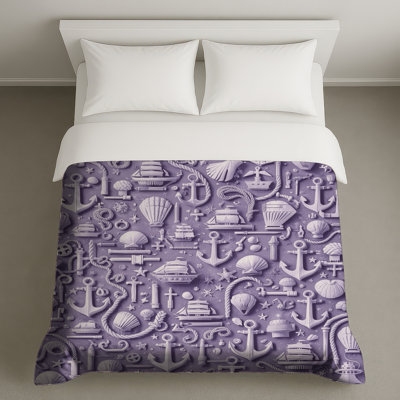 Nautical Elements Anchors Shells Duvet Covers