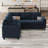 Shavera Velvet Convertible L Shaped Sectional Sofa Bed Sleeper Couch-369943523