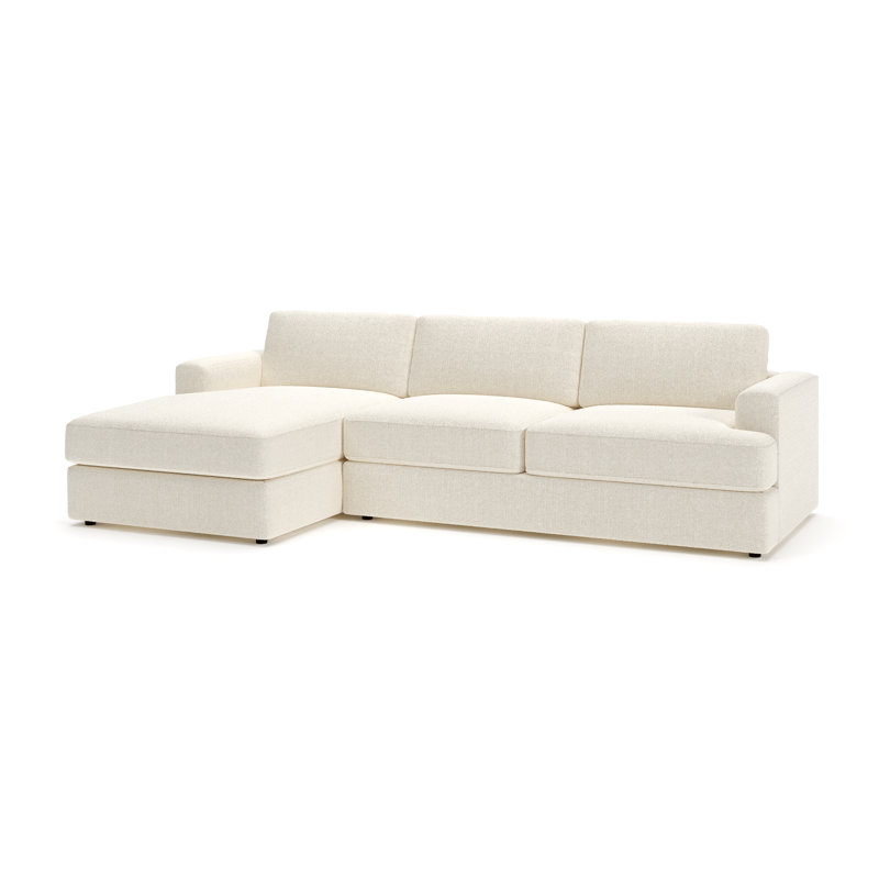 Cayden 2-Piece Upholstered Sectional, Davis Pearl Performance Bouclé, Left Hand Facing