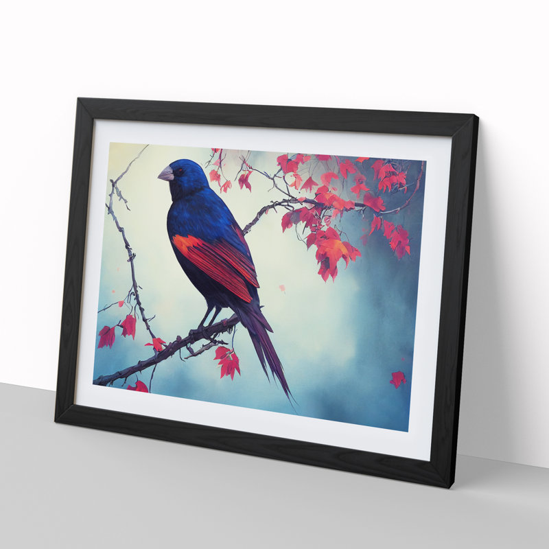 Incomparable Bird - Single Picture Frame Print, Black, 46cm H x 64cm W x 2cm D
