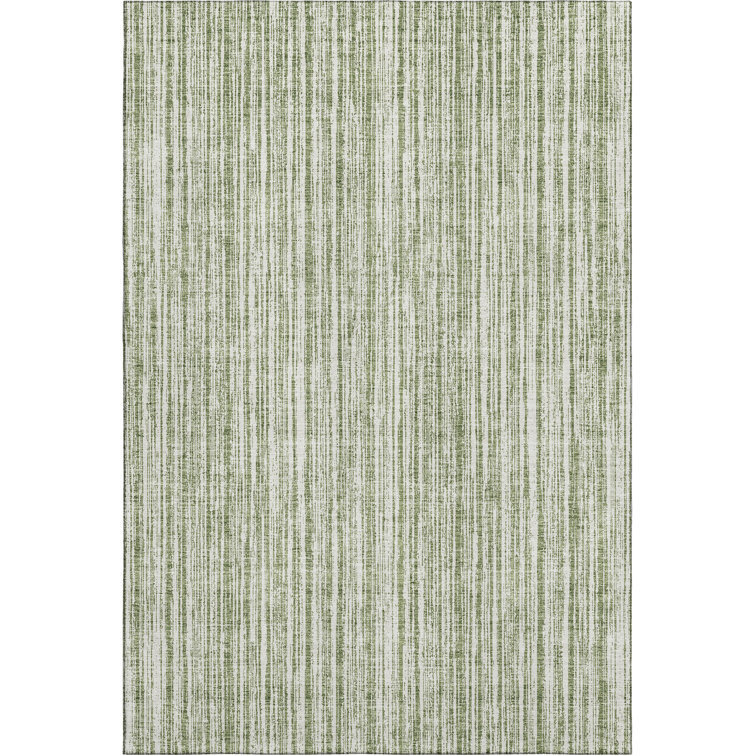 Premium Machine Washable Prisco Green Rug