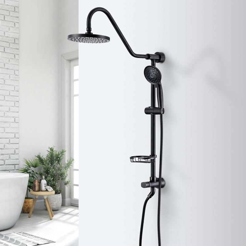 Handheld Shower And Head Trait - Simulates Natural Rainfall , Self-Cleaning Gushing, Wall Mounted Fashion, Oil-Rubbed Bronze Gleaming, Stainless Steel Constructed Icosagon Launching Awayward,